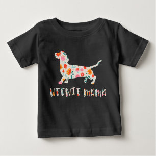 Camiseta De Bebé Floral de Weenie Mama Dachshund