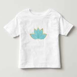 Camiseta De Bebé Floral Lotus Seafoam Blue & Faux Gold
