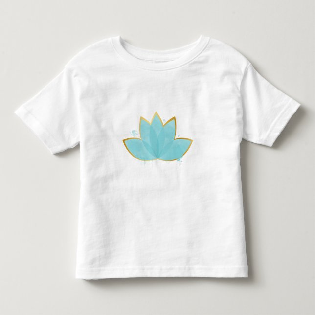 Camiseta De Bebé Floral Lotus Seafoam Blue & Faux Gold (Anverso)