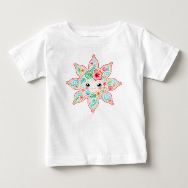 Camiseta de bebé floral pastel adorable (Anverso)