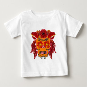 Camiseta De Bebé Floral Sugar Skull