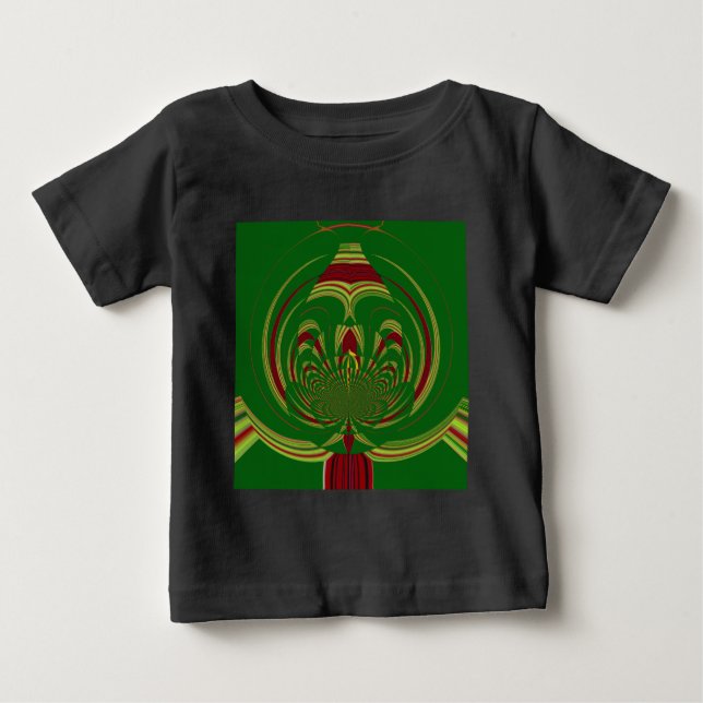 Camiseta De Bebé Floral verde (Anverso)