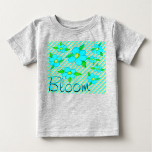 Camiseta De Bebé Floral verde azulada adorable