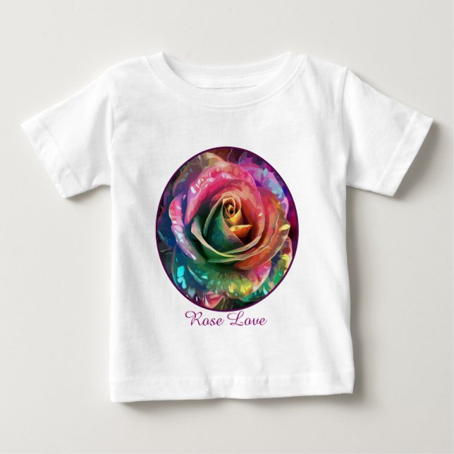 Camiseta De Bebé Florecimiento celeste: Rosa extranjero (Anverso)