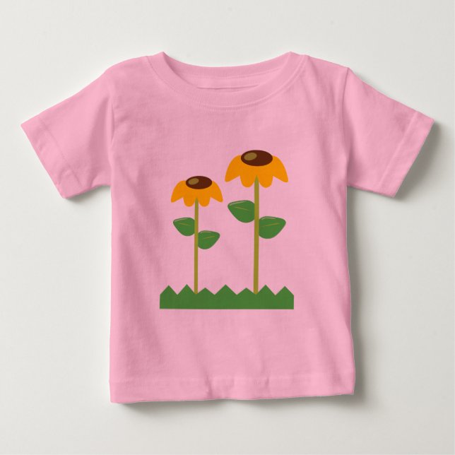 Camiseta De Bebé Flores amarillas (Anverso)