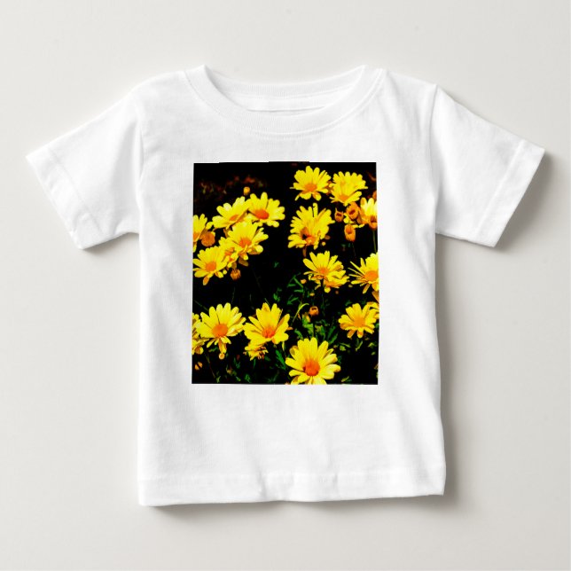 Camiseta De Bebé Flores amarillas (Anverso)