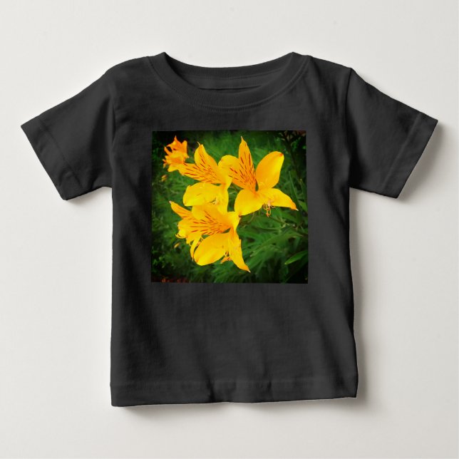 Camiseta De Bebé Flores amarillas (Anverso)