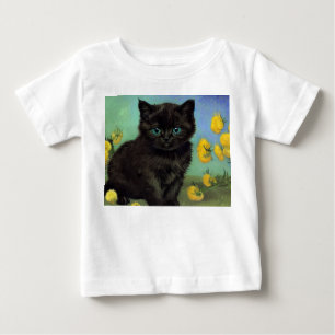 Camiseta De Bebé Flores amarillas de gato negro Van Gogh