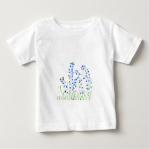 Camiseta De Bebé Flores azules azul