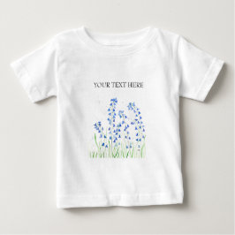 Camiseta De Bebé Flores azules Bluebells Añadir bonito de acuarela 