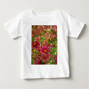 Camiseta De Bebé Flores brillantes de rosado caliente y margarita a