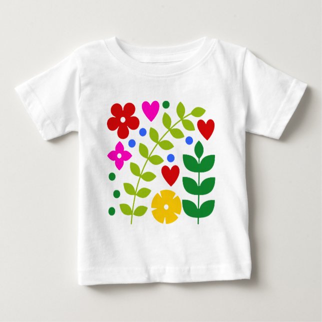 Camiseta De Bebé Flores caprichosas (Anverso)