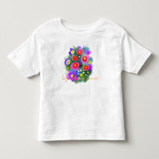 Camiseta De Bebé Flores caprichosas de verano rosadas