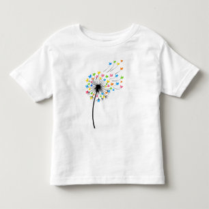 Camiseta De Bebé Flores de diente de león pájaros coloridos vuelan