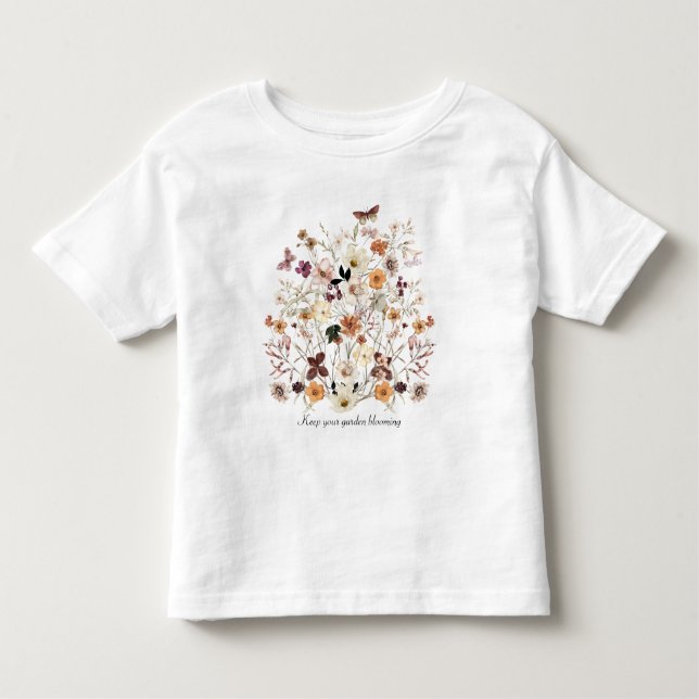 Camiseta De Bebé Flores De Flor Silvestre Pequeña Nombra Niña (Anverso)