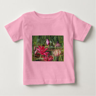 Camiseta De Bebé Flores de flores rosas de pintura de época