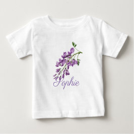 Camiseta De Bebé Flores de glicinia ventilado/victoriana personaliz