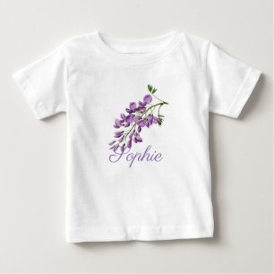 Camiseta De Bebé Flores de glicinia ventilado/victoriana personaliz