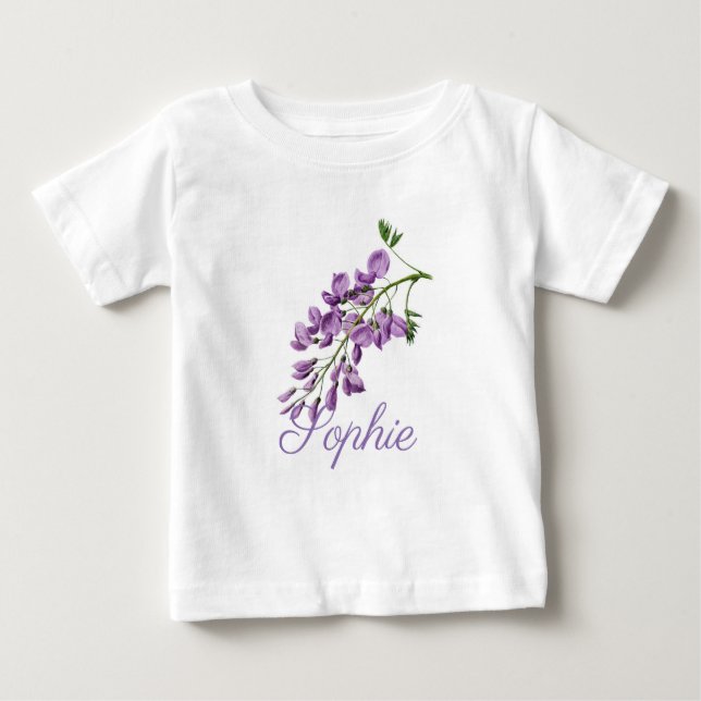 Camiseta De Bebé Flores de glicinia ventilado/victoriana personaliz (Anverso)