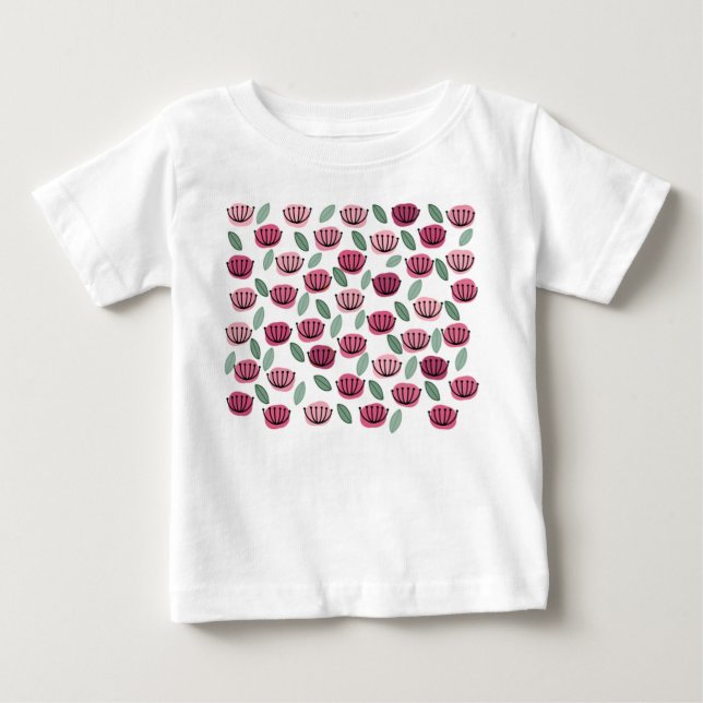Camiseta De Bebé Flores de la Copa Scandi (Anverso)