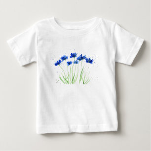 Camiseta De Bebé Flores de maíz Flores azules