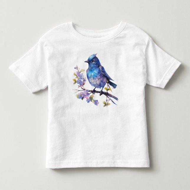 Camiseta De Bebé Flores de pájaro hada Clipart de acuarela-73611 (Anverso)