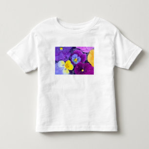 Camiseta De Bebé Flores de pensamiento flotando en baño de pájaros