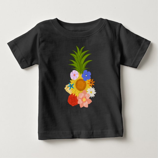Camiseta De Bebé Flores de Piña (Anverso)