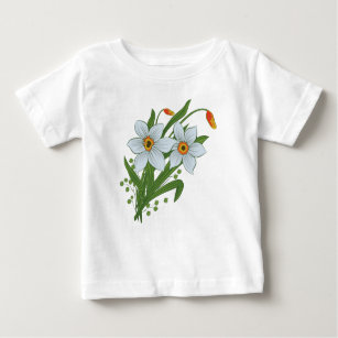 Camiseta De Bebé Flores de tulipanes y daffodils