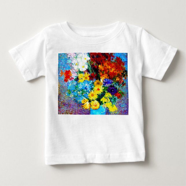 Camiseta De Bebé Flores de Van Gogh en un jarrón azul (Anverso)