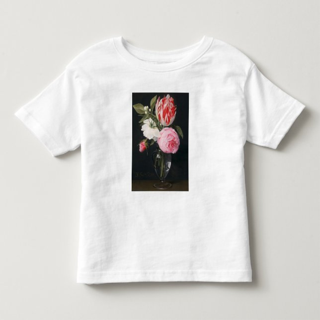 Camiseta De Bebé Flores en un florero de cristal (Anverso)