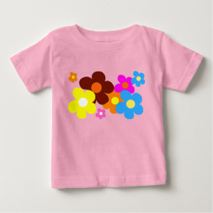 Camiseta De Bebé Flores felices Pastel Rosa