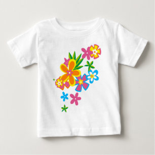 Camiseta De Bebé Flores Hawaianas Hula Celestiales Chicas