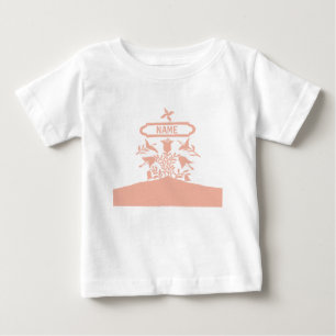 Camiseta De Bebé Flores holandesas rosadas, añadir nombres