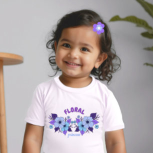 Camiseta De Bebé Flores moradas