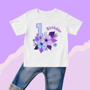 Camiseta De Bebé Flores moradas
