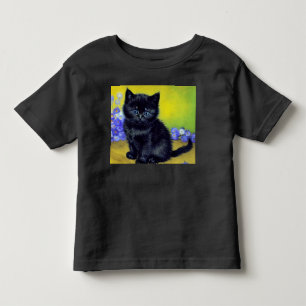 Camiseta De Bebé Flores moradas de gato negro Van Gogh