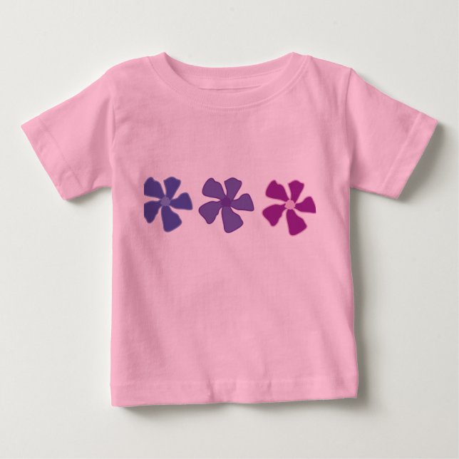 Camiseta De Bebé Flores moradas: niños pequeños (Anverso)
