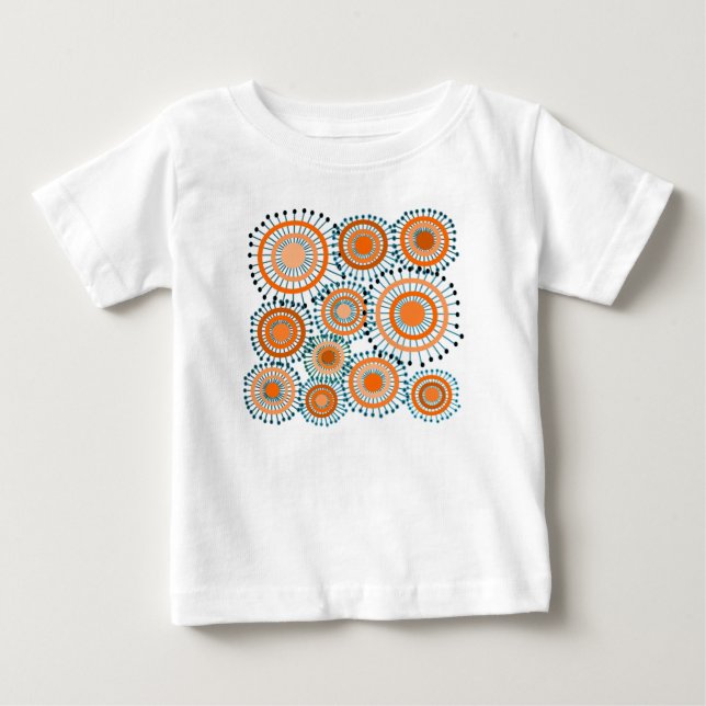 Camiseta De Bebé Flores naranjas (Anverso)