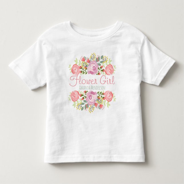 Camiseta De Bebé Flores personalizadas de corte (Anverso)
