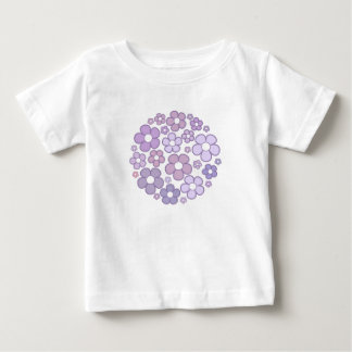 Camiseta De Bebé Flores púrpuras cúricas