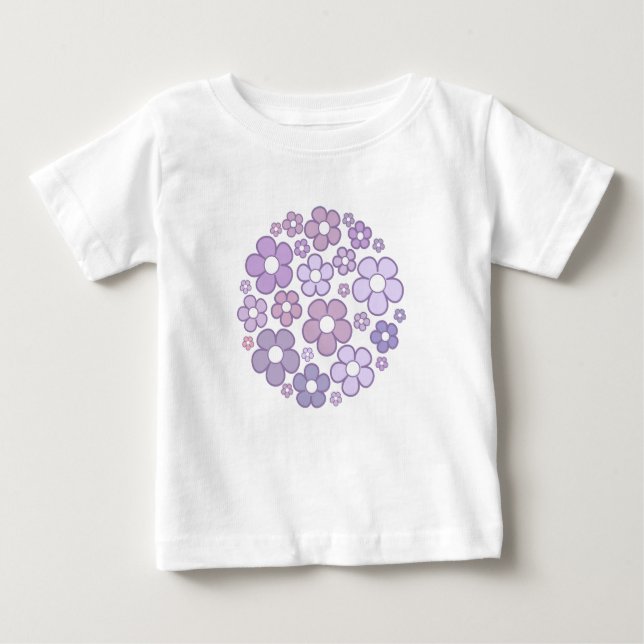 Camiseta De Bebé Flores púrpuras cúricas (Anverso)