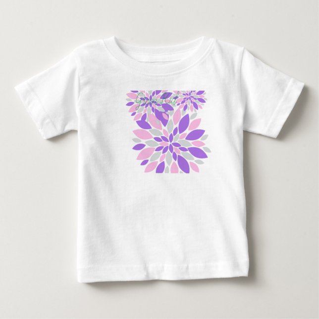 Camiseta De Bebé Flores púrpuras de Petals mágicos (Anverso)