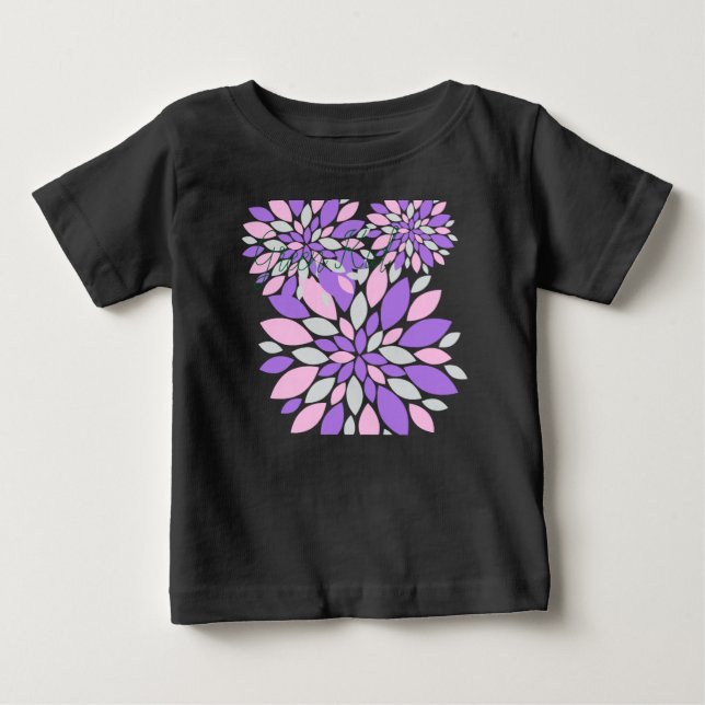 Camiseta De Bebé Flores púrpuras de Petals mágicos (Anverso)