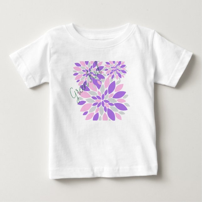 Camiseta De Bebé Flores púrpuras de Petals mágicos (Anverso)