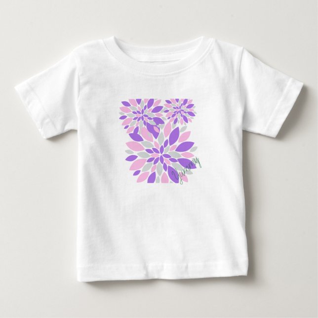Camiseta De Bebé Flores púrpuras de Petals mágicos (Anverso)
