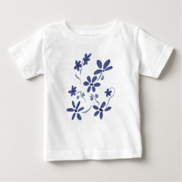 Camiseta De Bebé Flores románticas azules