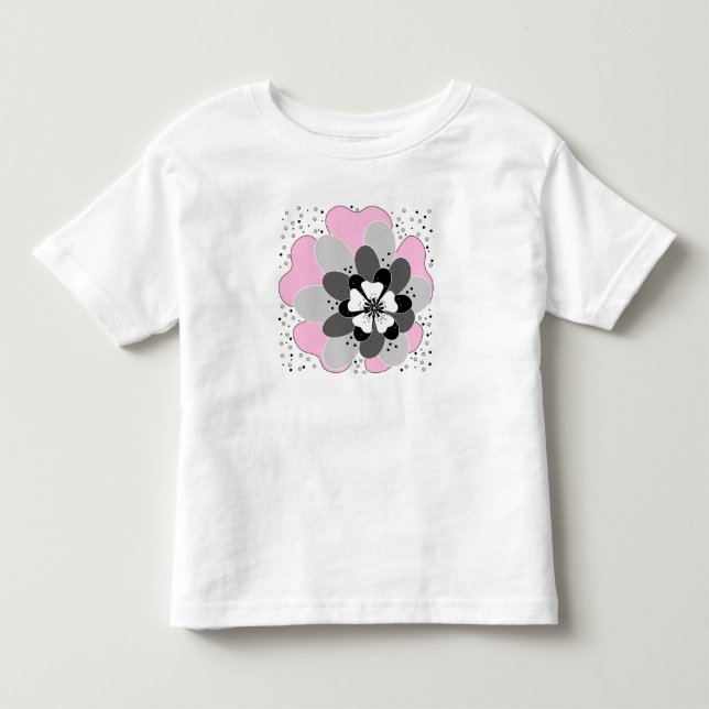 Camiseta De Bebé Flores rosadas (Anverso)