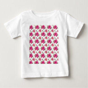 Camiseta De Bebé Flores rosadas diseño de patrón floral