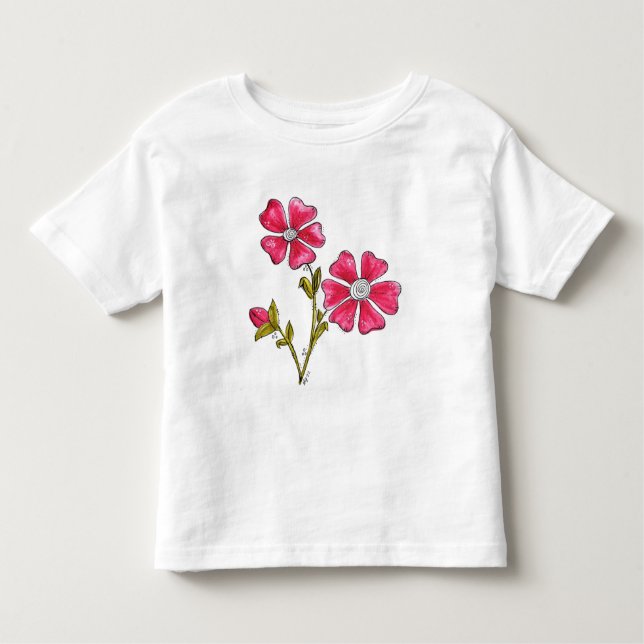 Camiseta De Bebé Flores rosadas extravagantes (Anverso)